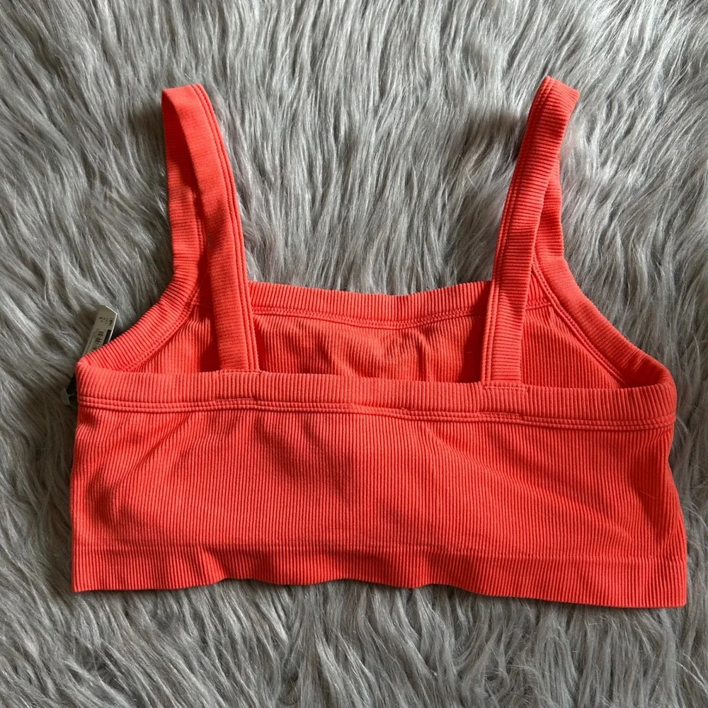 No Boundaries Seamless Bralette Womens‎ Size XL Coral Ribbed Bra Wireless